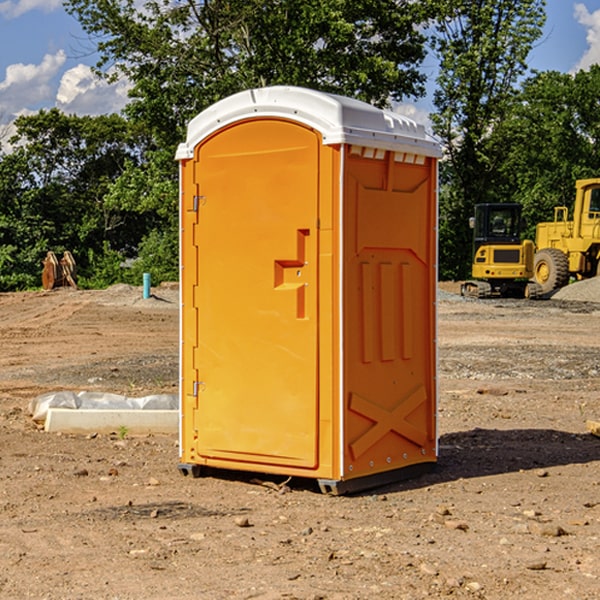 how often are the portable restrooms cleaned and serviced during a rental period in Hospers